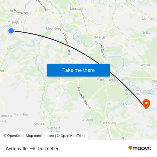 Avrainville to Dormelles map