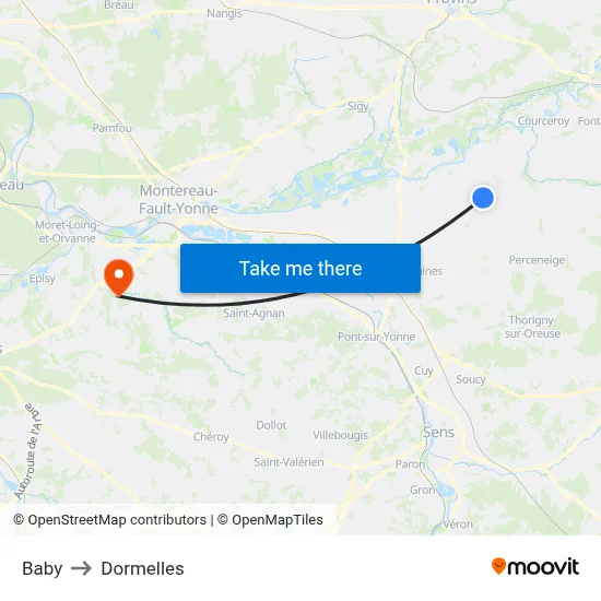 Baby to Dormelles map