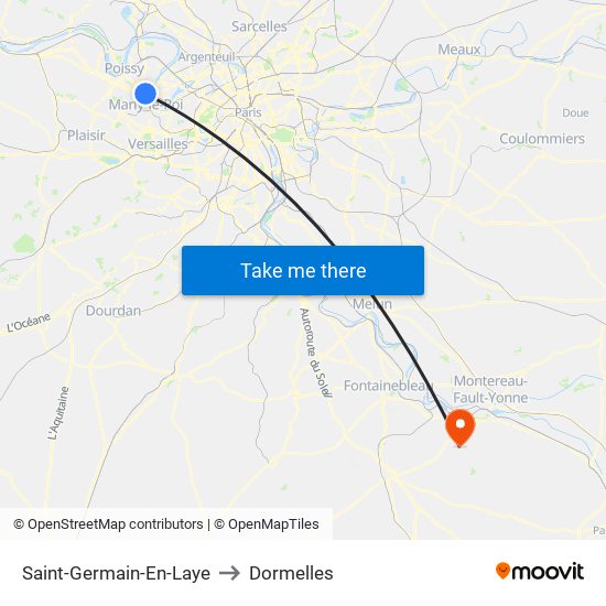 Saint-Germain-En-Laye to Dormelles map