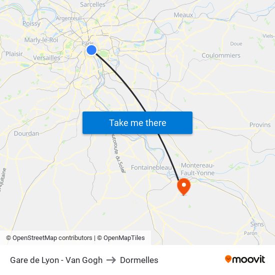 Gare de Lyon - Van Gogh to Dormelles map