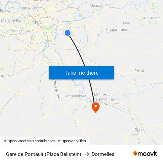 Gare de Pontault (Place Beilstein) to Dormelles map