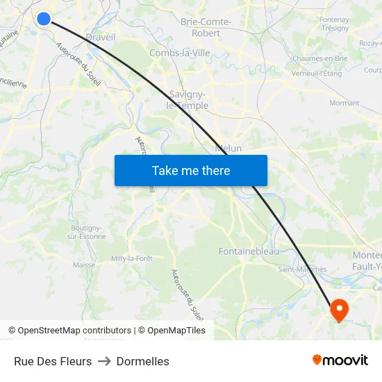 Rue Des Fleurs to Dormelles map