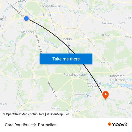 Gare Routière to Dormelles map