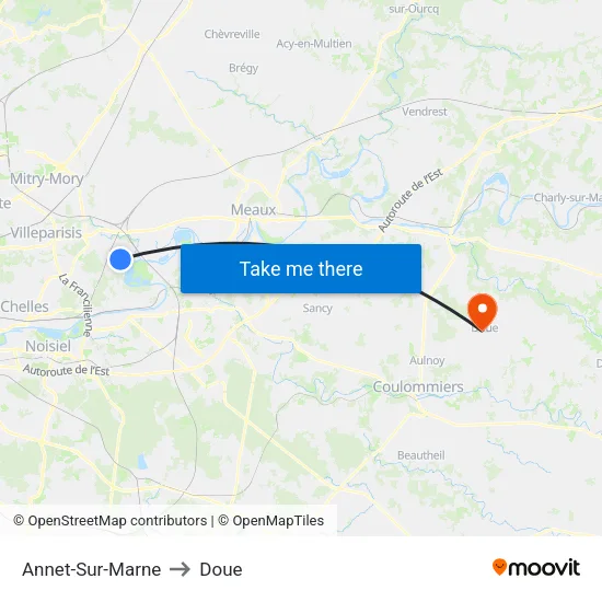 Annet-Sur-Marne to Doue map