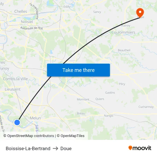 Boissise-La-Bertrand to Doue map