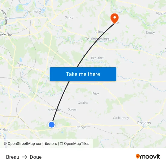 Breau to Doue map