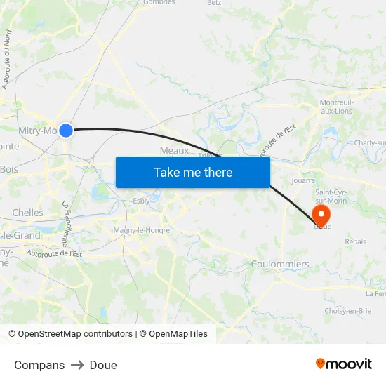 Compans to Doue map