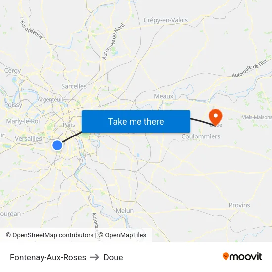 Fontenay-Aux-Roses to Doue map