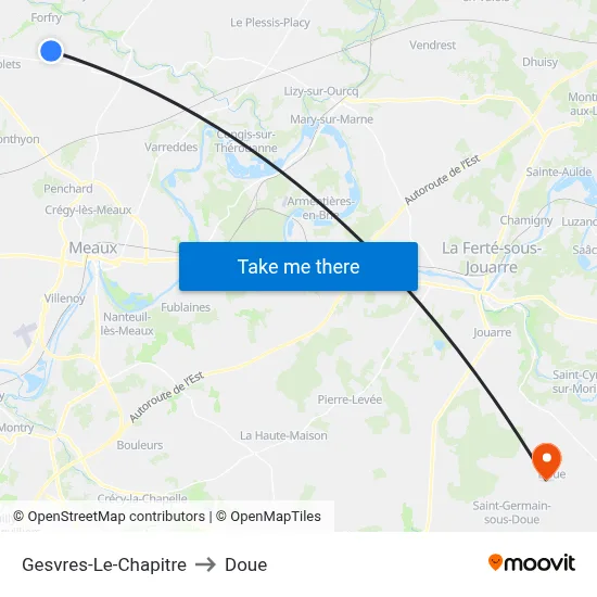 Gesvres-Le-Chapitre to Doue map