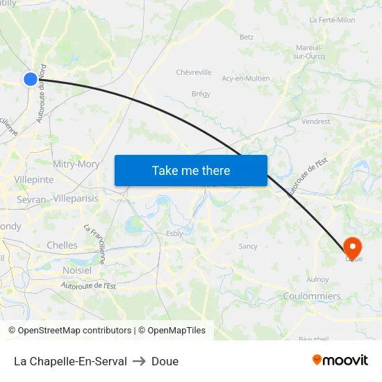 La Chapelle-En-Serval to Doue map