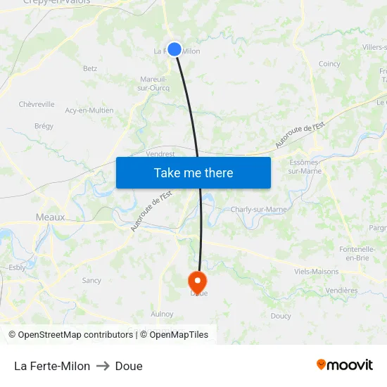 La Ferte-Milon to Doue map