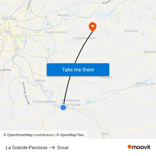La Grande-Paroisse to Doue map