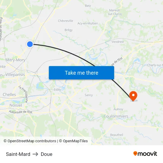 Saint-Mard to Doue map
