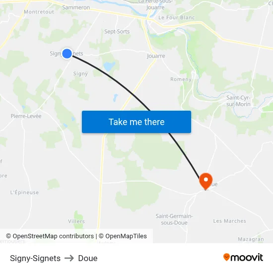 Signy-Signets to Doue map