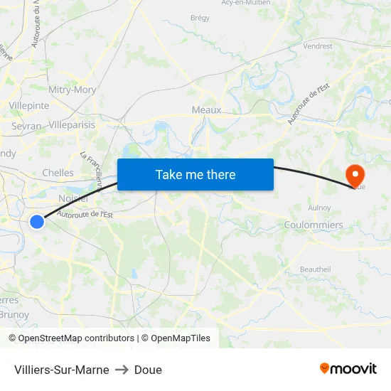 Villiers-Sur-Marne to Doue map