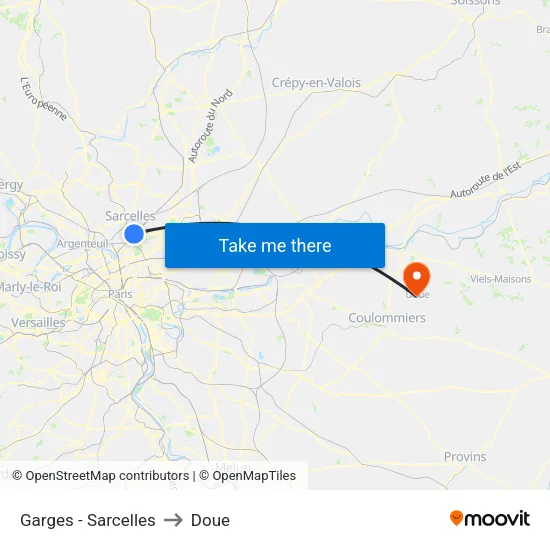 Garges - Sarcelles to Doue map
