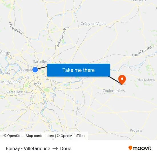 Épinay - Villetaneuse to Doue map