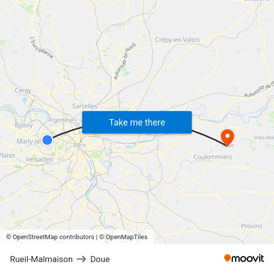 Rueil-Malmaison to Doue map