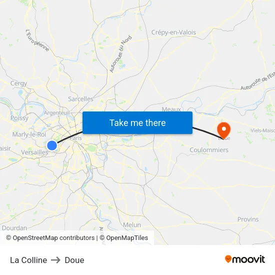 La Colline to Doue map