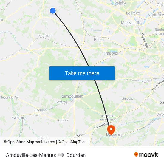 Arnouville-Les-Mantes to Dourdan map