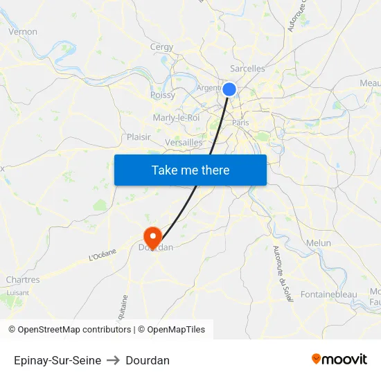 Epinay-Sur-Seine to Dourdan map