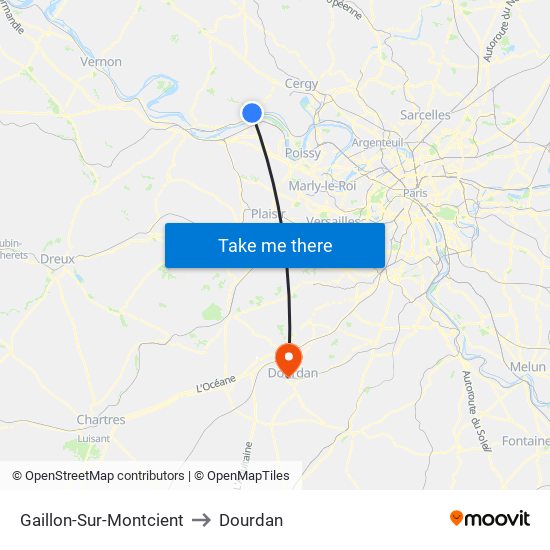 Gaillon-Sur-Montcient to Dourdan map