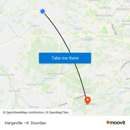 Hargeville to Dourdan map