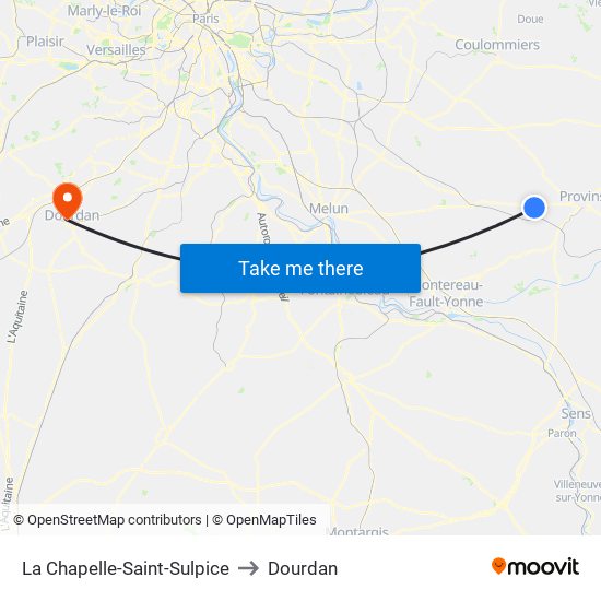 La Chapelle-Saint-Sulpice to Dourdan map