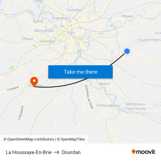 La Houssaye-En-Brie to Dourdan map