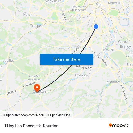 L'Hay-Les-Roses to Dourdan map