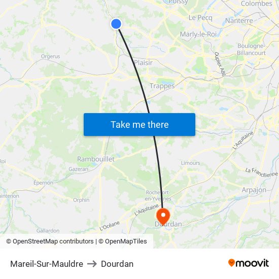 Mareil-Sur-Mauldre to Dourdan map