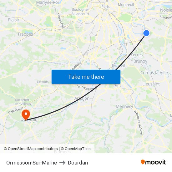 Ormesson-Sur-Marne to Dourdan map