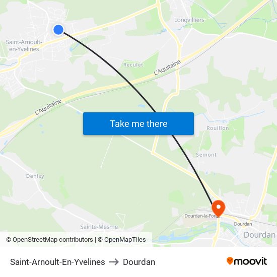 Saint-Arnoult-En-Yvelines to Dourdan map
