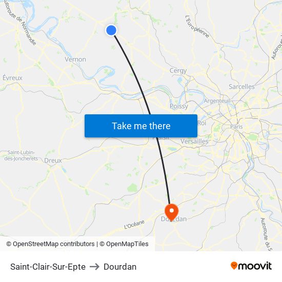 Saint-Clair-Sur-Epte to Dourdan map