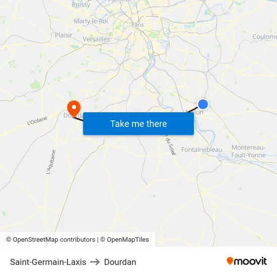 Saint-Germain-Laxis to Dourdan map