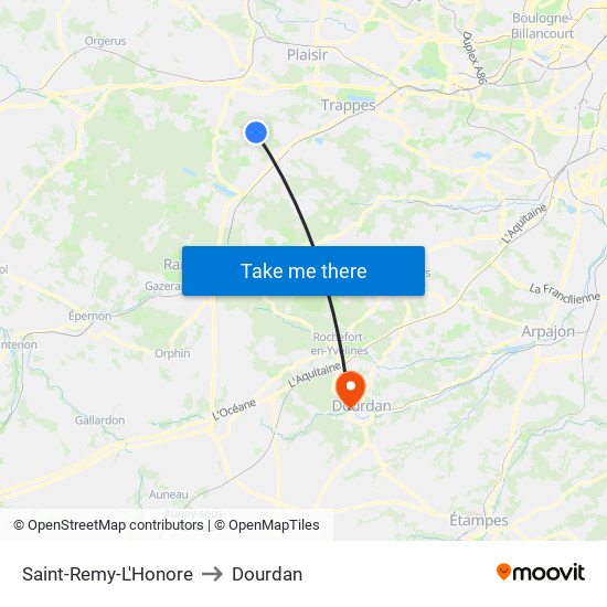 Saint-Remy-L'Honore to Dourdan map