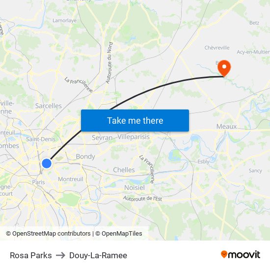 Rosa Parks to Douy-La-Ramee map