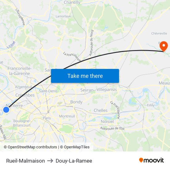 Rueil-Malmaison to Douy-La-Ramee map