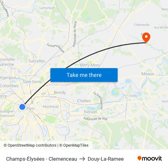 Champs-Élysées - Clemenceau to Douy-La-Ramee map