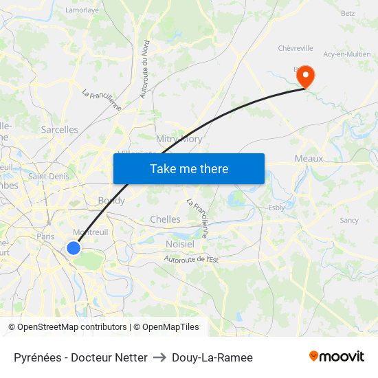 Pyrénées - Docteur Netter to Douy-La-Ramee map