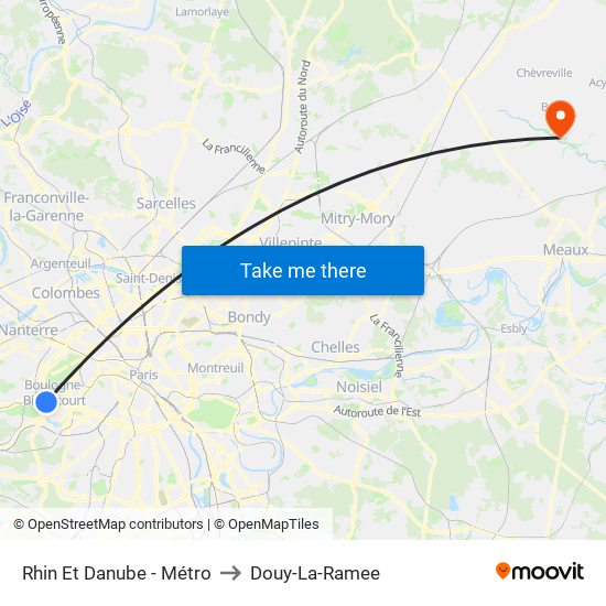 Rhin Et Danube - Métro to Douy-La-Ramee map