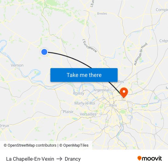La Chapelle-En-Vexin to Drancy map