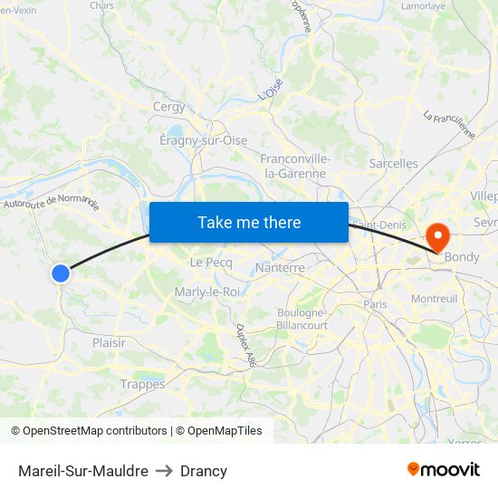 Mareil-Sur-Mauldre to Drancy map