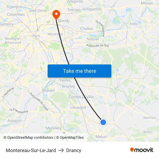 Montereau-Sur-Le-Jard to Drancy map