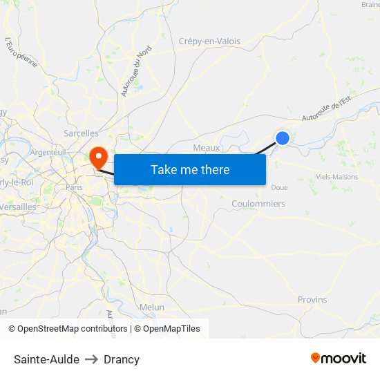 Sainte-Aulde to Drancy map