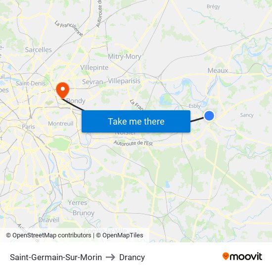 Saint-Germain-Sur-Morin to Drancy map