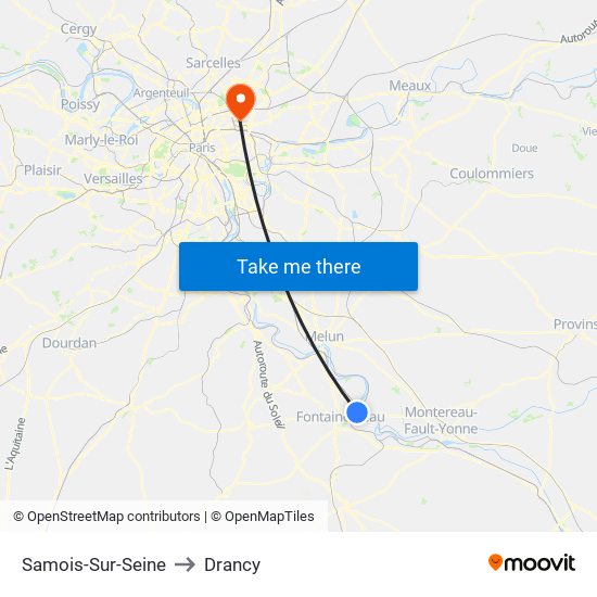 Samois-Sur-Seine to Drancy map