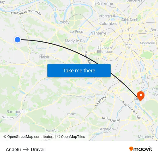 Andelu to Draveil map