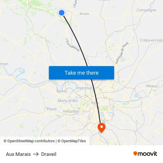 Aux Marais to Draveil map