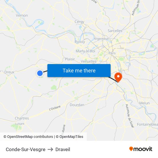 Conde-Sur-Vesgre to Draveil map